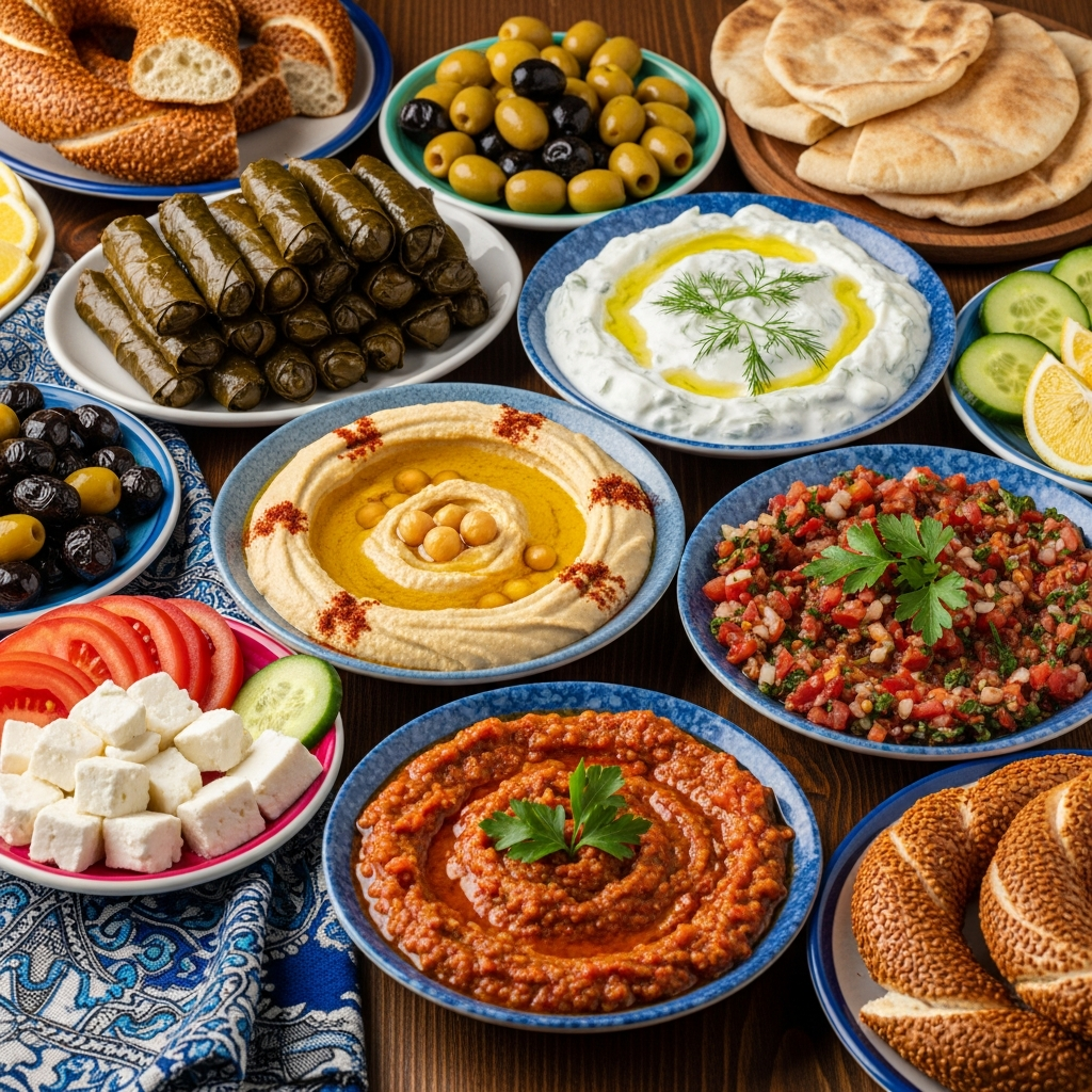 Turkish meze spread